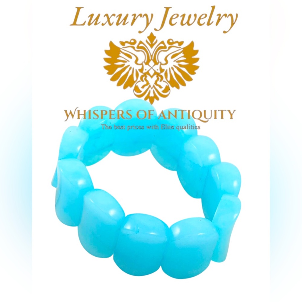 Genuine Amazonite 418 ctw Stretch Bracelet